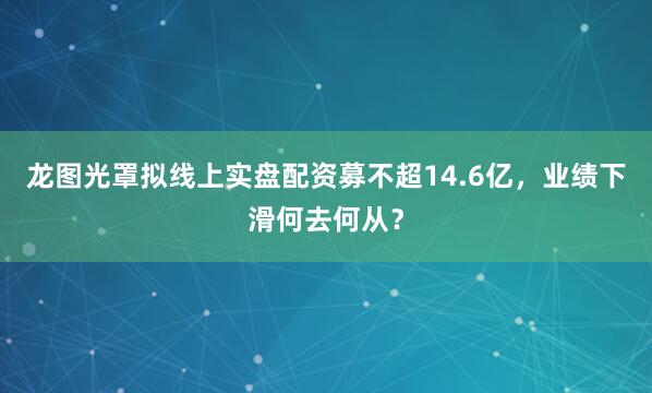 龙图光罩拟线上实盘配资募不超14.6亿，业绩下滑何去何从？