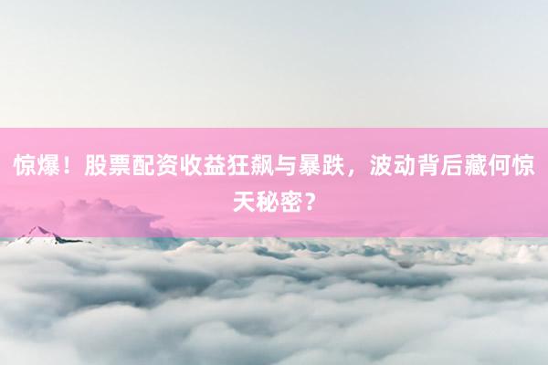 惊爆！股票配资收益狂飙与暴跌，波动背后藏何惊天秘密？