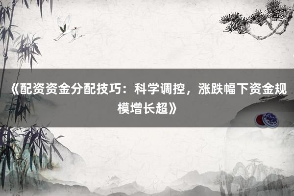 《配资资金分配技巧：科学调控，涨跌幅下资金规模增长超》