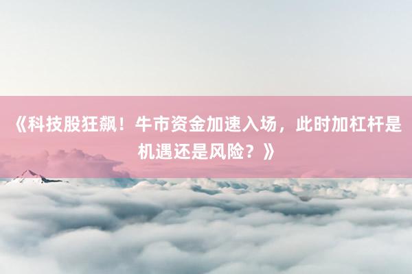 《科技股狂飙！牛市资金加速入场，此时加杠杆是机遇还是风险？》