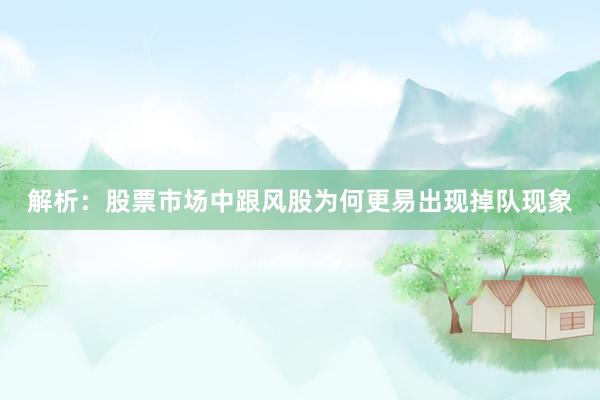 解析：股票市场中跟风股为何更易出现掉队现象