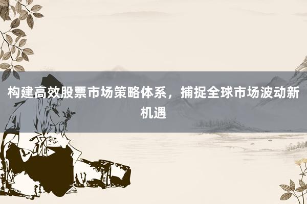 构建高效股票市场策略体系，捕捉全球市场波动新机遇