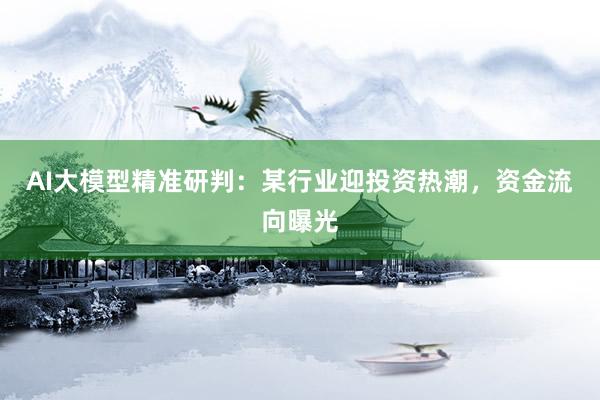 AI大模型精准研判：某行业迎投资热潮，资金流向曝光