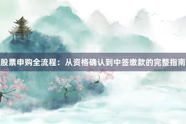 股票申购全流程：从资格确认到中签缴款的完整指南