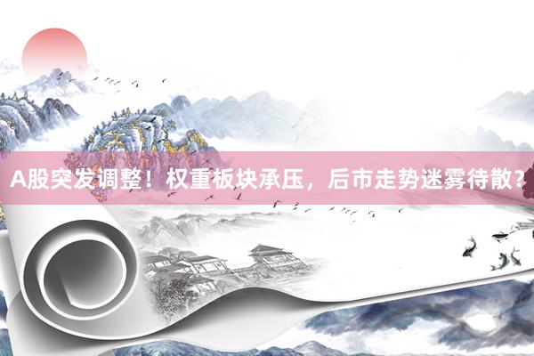 A股突发调整！权重板块承压，后市走势迷雾待散？
