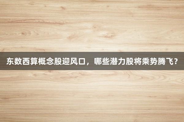 东数西算概念股迎风口，哪些潜力股将乘势腾飞？