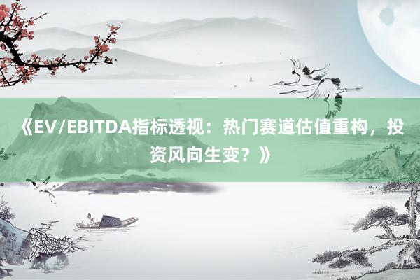 《EV/EBITDA指标透视：热门赛道估值重构，投资风向生变？》