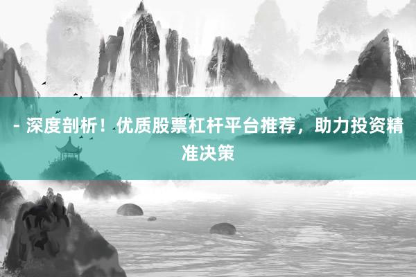 - 深度剖析！优质股票杠杆平台推荐，助力投资精准决策