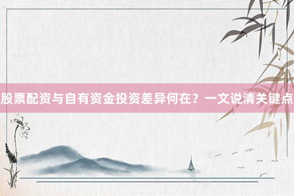 股票配资与自有资金投资差异何在?一文说清关键点